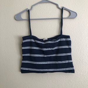 Brandy Melville striped square neck crop tank